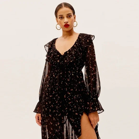 NWT - For Love and Lemons - Juliana Floral-Print Maxi Dress - Picture 2 of 13